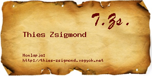 Thies Zsigmond névjegykártya
